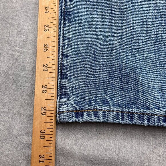 Levis 501 Jeans Men 36W 30L XX Blue Button Fly Straight Leg Black Bat Wing‎ - Picture 9 of 14